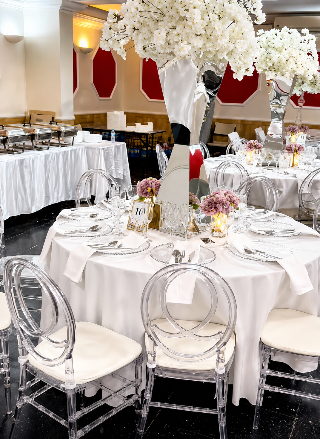 Decorated reception hall at The Land of Grace