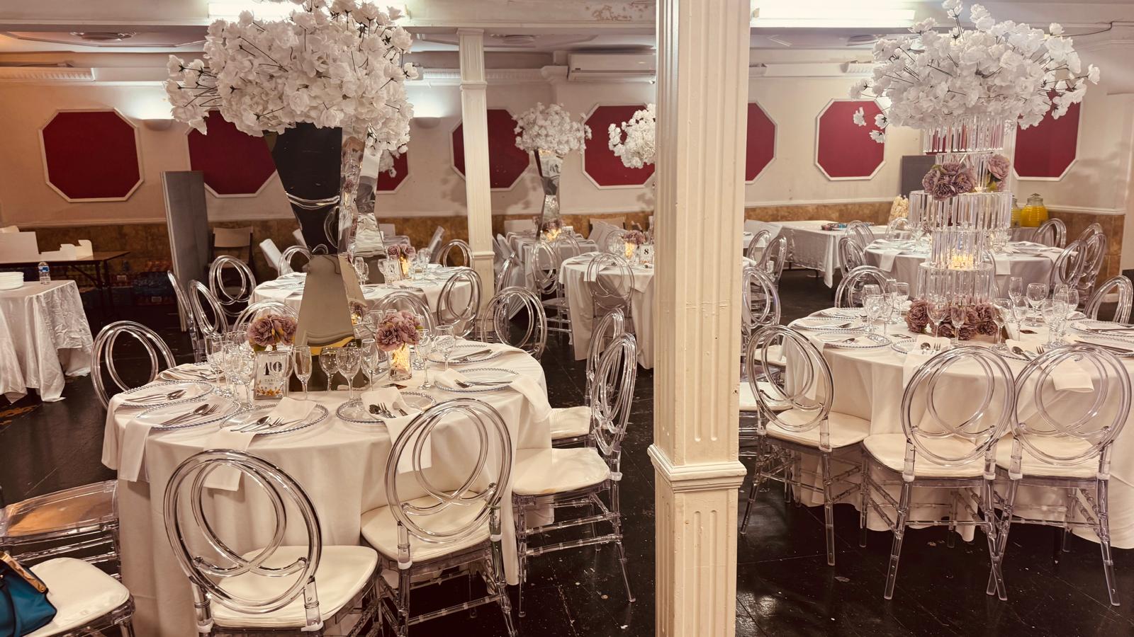 Decorated event hall at The Land of Grace